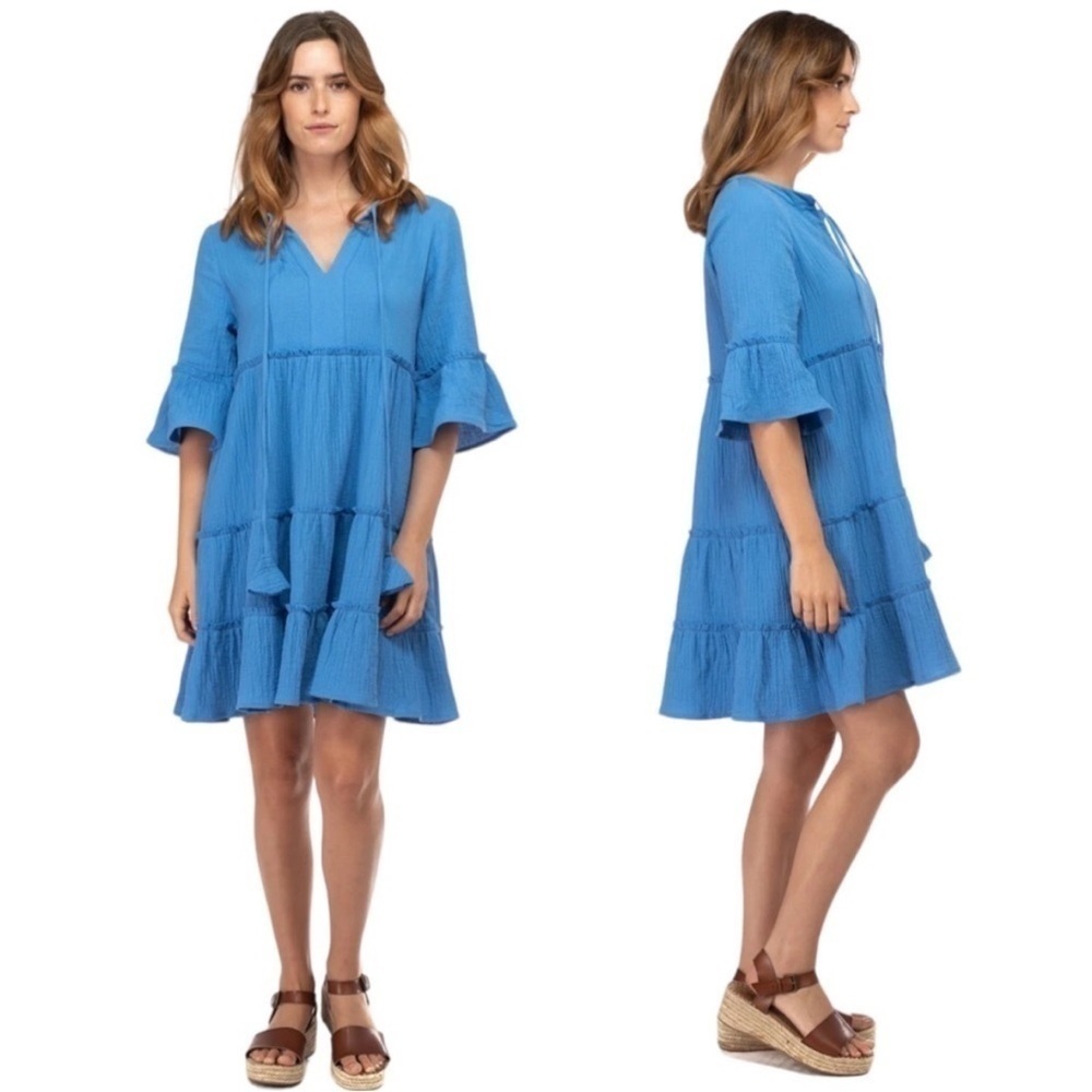 BTFL-life Blue Angel Gauze Tier Dress - Picture 2 of 12